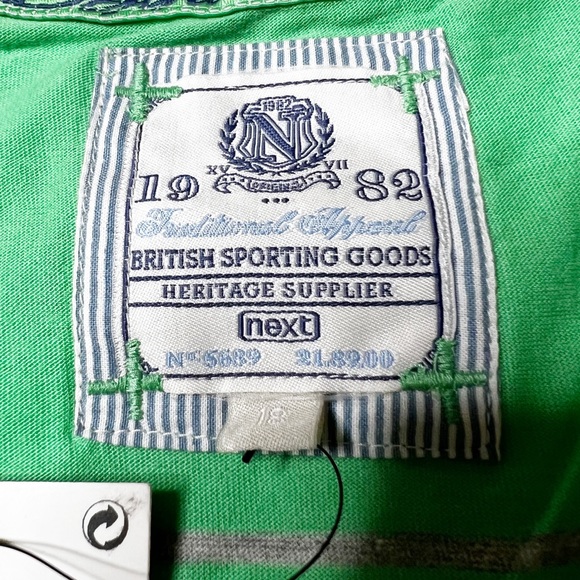 NWT {Next} Oxford Seniors Striped Graphic T-Shirt Green Women’s Sz 18 - Picture 5 of 8